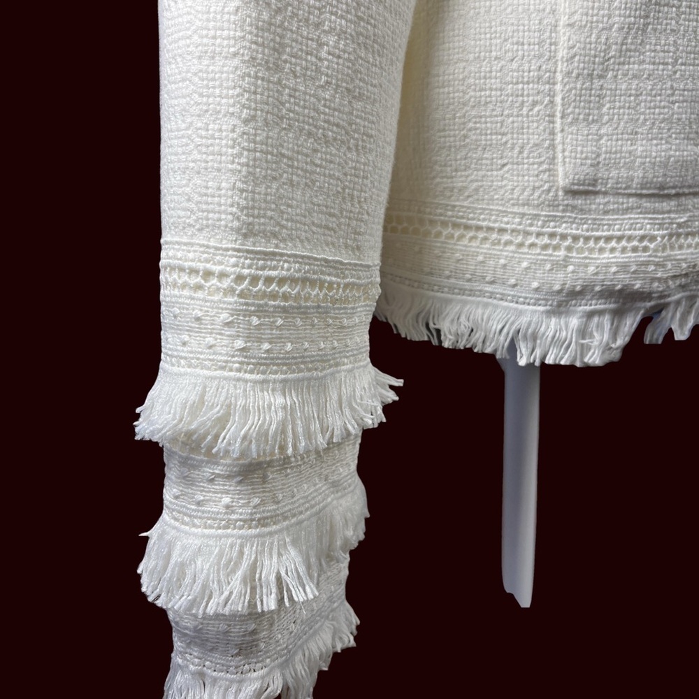 Active Seller! Greylin Audrey Fringe Jacket Elegant Classic Basics Tweed Medium - Picture 5 of 9